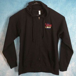 Disney Sydney To The Max Hoodie, Full Zip, Mens, Black, Size Large